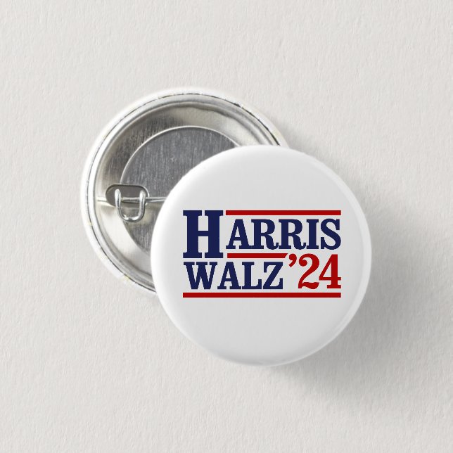 Harris Walz '24 1 Inch Round Button (Front & Back)
