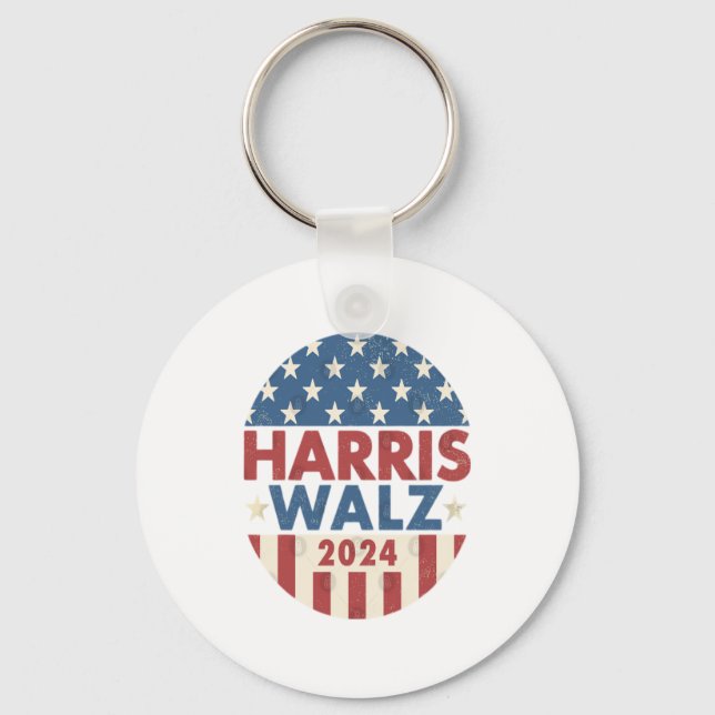 HARRIS WALZ 24 DEMOCRACY 2024  KEYCHAIN (Front)