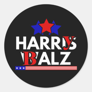 Harris Walz 24 Harry Balz 2024 Meme Democratics Classic Round Sticker