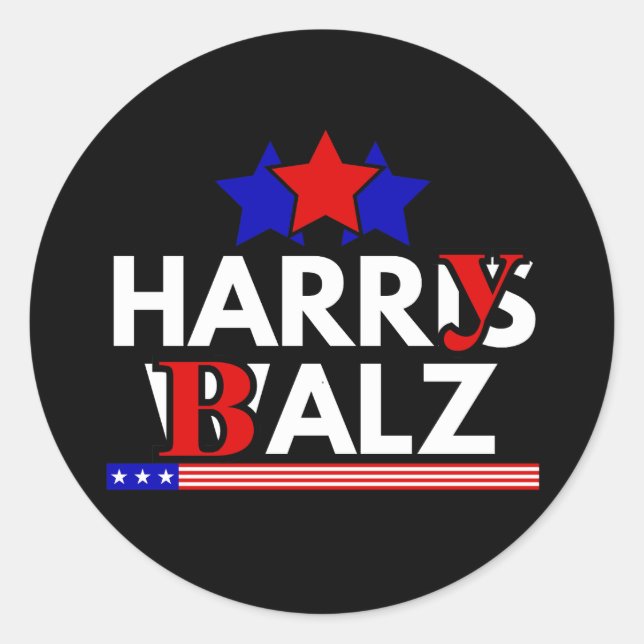 Harris Walz 24 Harry Balz 2024 Meme Democratics Classic Round Sticker (Front)
