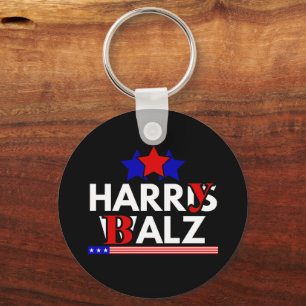 Harris Walz 24 Harry Balz 2024 Meme Democratics Keychain