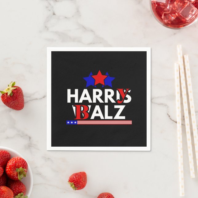 Harris Walz 24 Harry Balz 2024 Meme Democratics Napkin (Insitu)