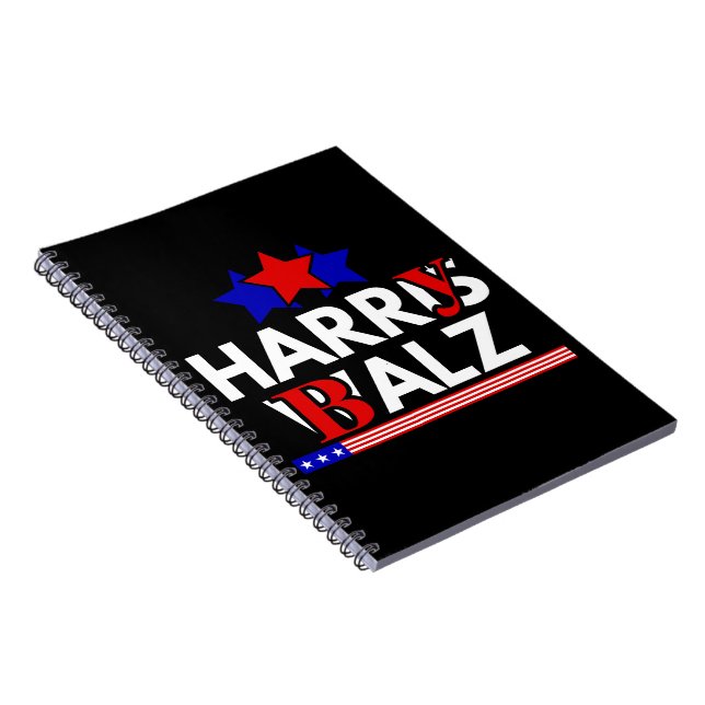 Harris Walz 24 Harry Balz 2024 Meme Democratics Notebook (Right Side)
