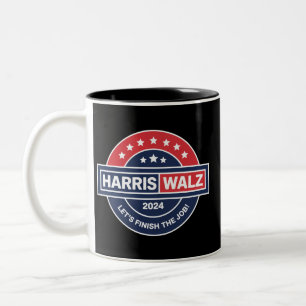 Harris Walz 24 Kamala Harris Madam President 2024  Two-Tone Coffee Mug