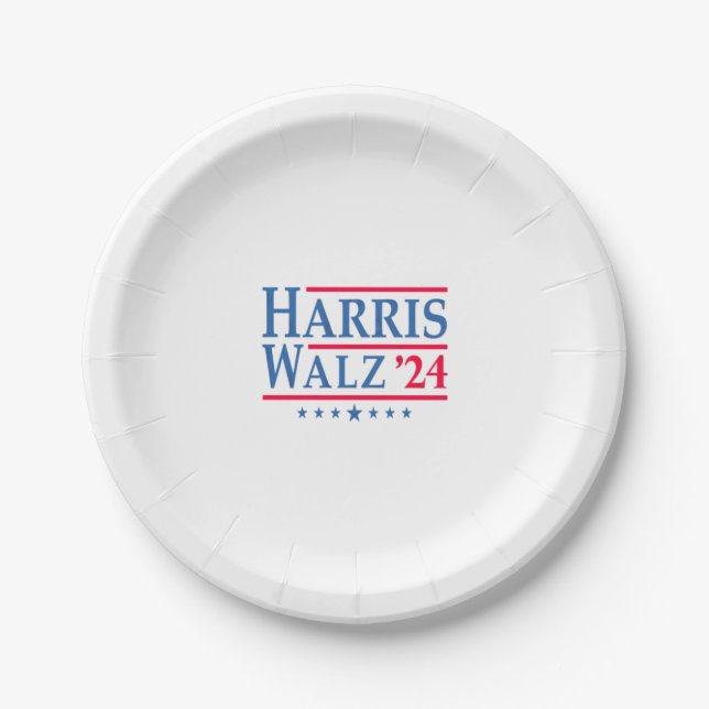 Harris Walz 24  Paper Plate (Front)