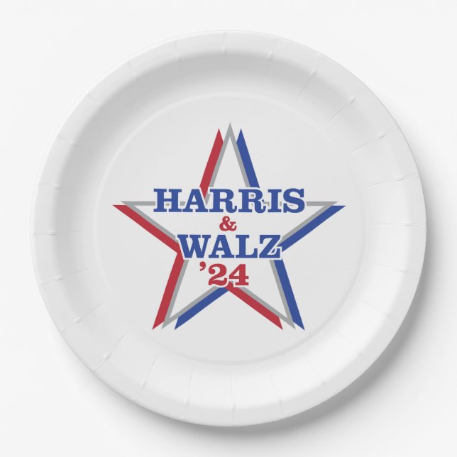 HARRIS & WALZ '24 Paper Plates (Front)