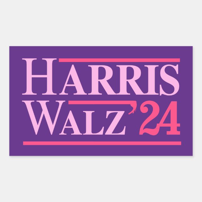 Harris Walz '24 Pink Sticker (Front)