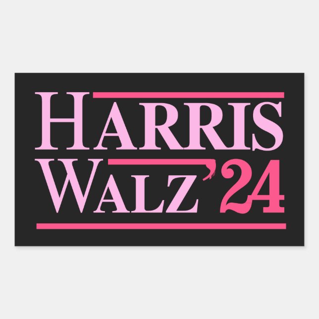 Harris Walz '24 Pink Sticker (Front)