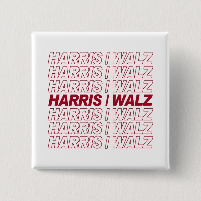 Harris / Walz  2 Inch Square Button (Front)
