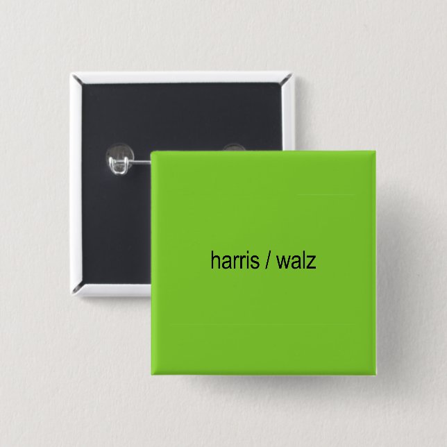Harris / Walz Brat Summer 2 Inch Square Button (Front & Back)