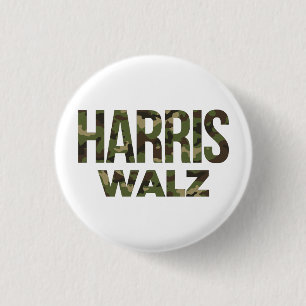 Harris Walz Camouflage 2024 1 Inch Round Button