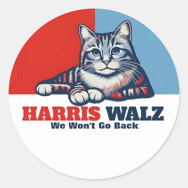 Harris Walz Campaign Classic Round Sticker (Front)