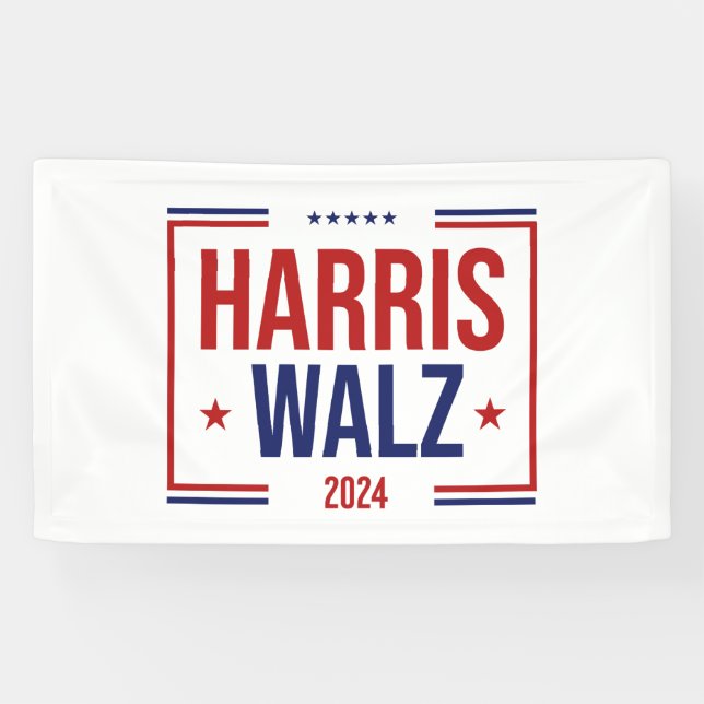 Harris Walz Campaign Election Banner (Horizontal)