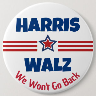 Harris Walz Campaign Magnet 6 Inch Round Button