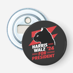 Harris Walz Childless Cat Ladies T-Shirt Bottle Opener