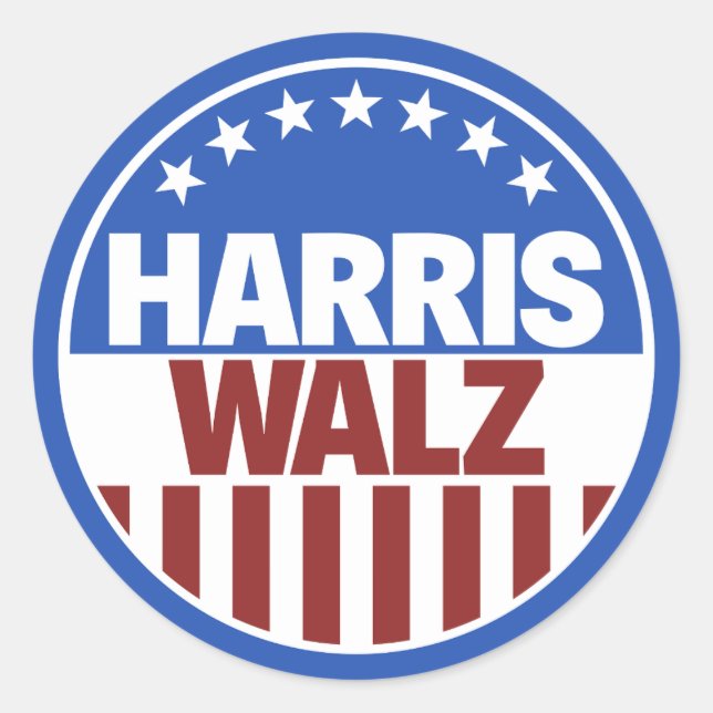 Harris Walz Classic Round Sticker (Front)