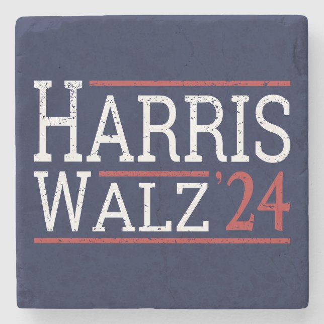 Harris Walz Election 2024 I Stone Coaster (Front)