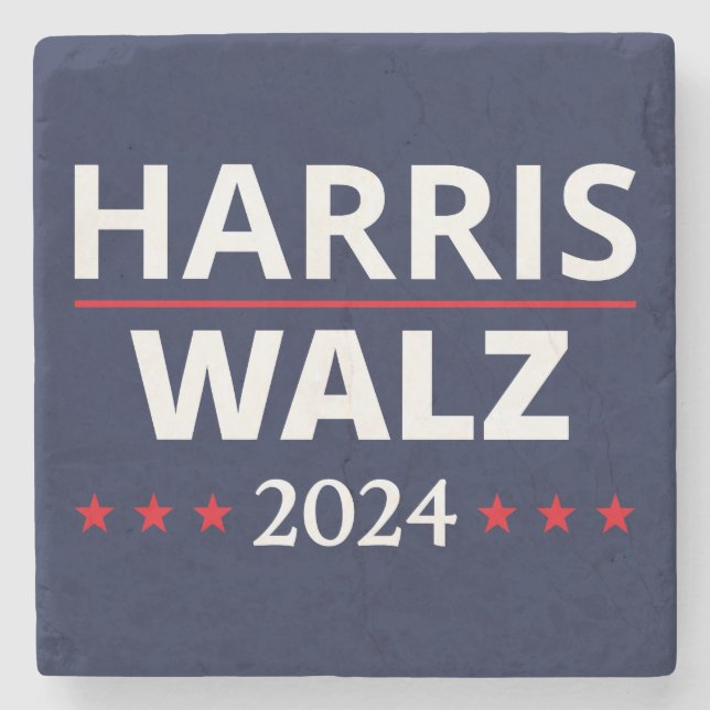Harris Walz Election 2024 III Stone Coaster (Front)