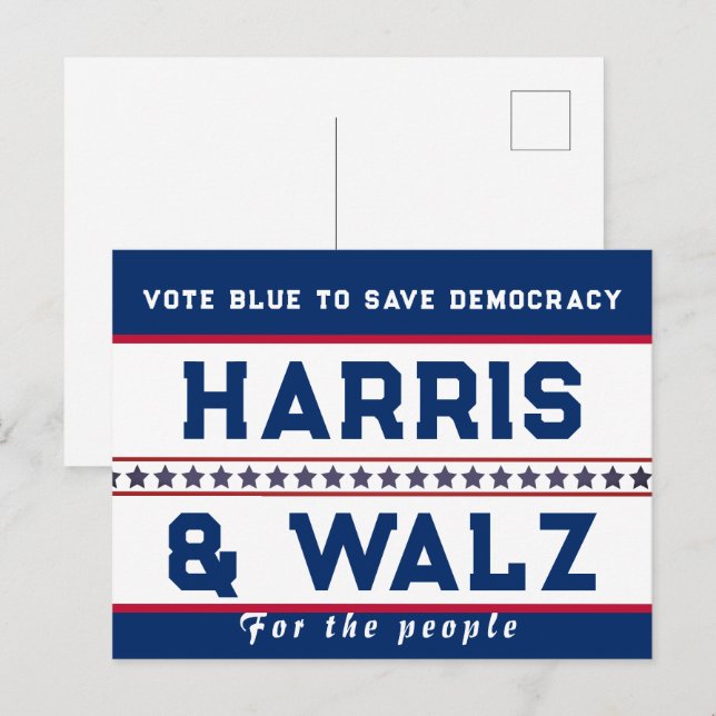 Harris & Walz Election 2024 Postcard (Front/Back)