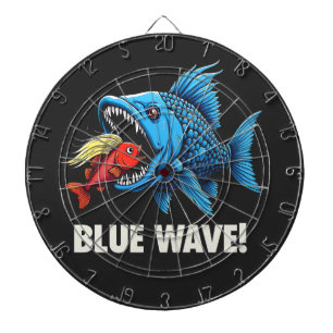 Harris Walz Election Blue Waves Democrat Fish  Dartboard