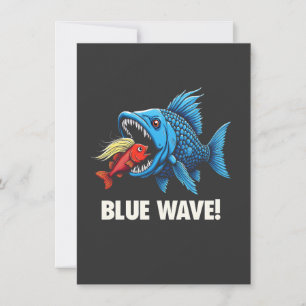 Harris Walz Election Blue Waves Democrat Fish  Invitation