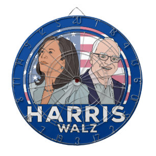 Harris Walz Election Dartboard