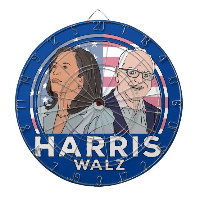 Harris Walz Election Dartboard (Front)
