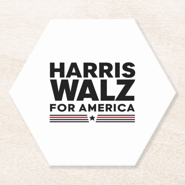 harris walz for america  paper coaster (Front)