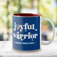 Harris Walz Joyful Warrior USA Flag Heart Navy