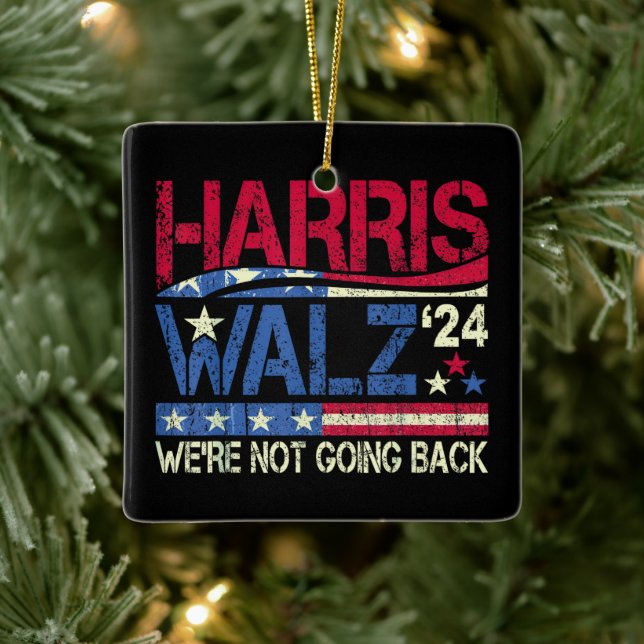 Harris Walz Kamala Harris 2024 Tim Walz Ceramic Ornament (Tree)
