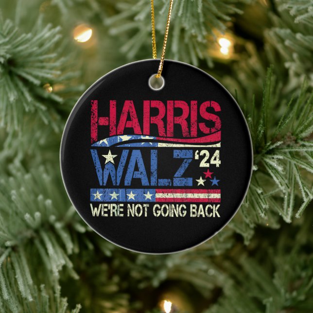 Harris Walz Kamala Harris 2024 Tim Walz Ceramic Ornament (Tree)