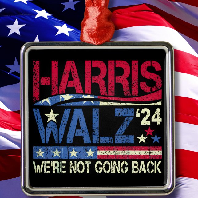 Harris Walz Kamala Harris 2024 Tim Walz Metal Ornament (Creator Uploaded)