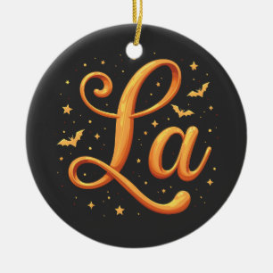 Harris Walz Kamala Spooky Halloween Bats Election Ceramic Ornament