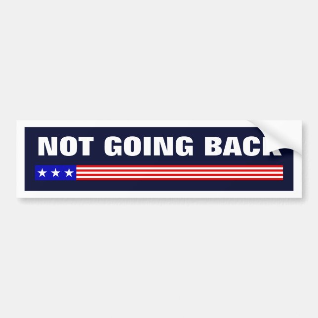 Harris Walz Not Going Back Modern Navy Blue Bumper Sticker (Front)