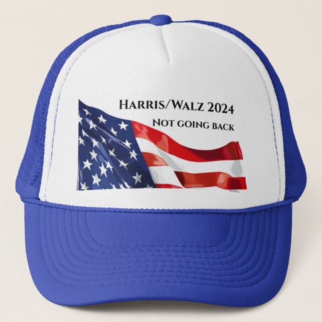 Harris/Walz not going back Trucker Hat (Front)