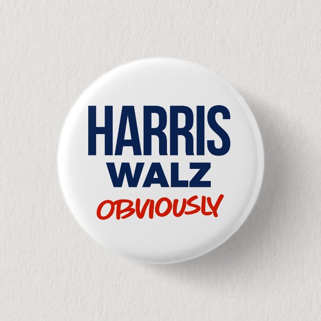 Harris Walz Obviously 1 Inch Round Button (Front)