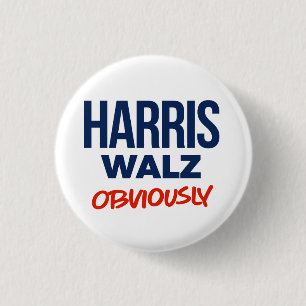 Harris Walz Obviously 1 Inch Round Button