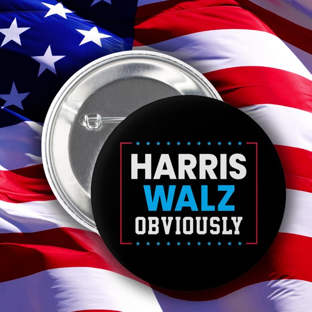 Harris Walz Obviously 2 Inch Round Button (Creator Uploaded)