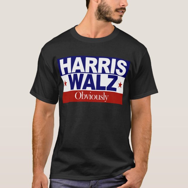Harris Walz Obviously Harris 2024 Kamala Obviously T-Shirt (Front)