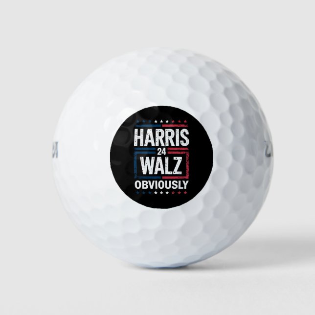 Harris Walz Obviously Harris Waltz 2024 Election Golf Balls (Front)