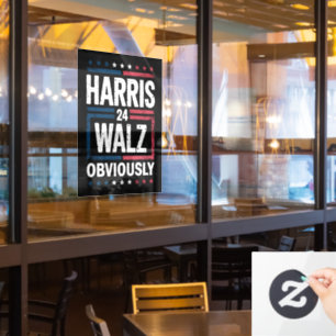 Harris Walz Obviously Harris Waltz 2024 Election Window Cling