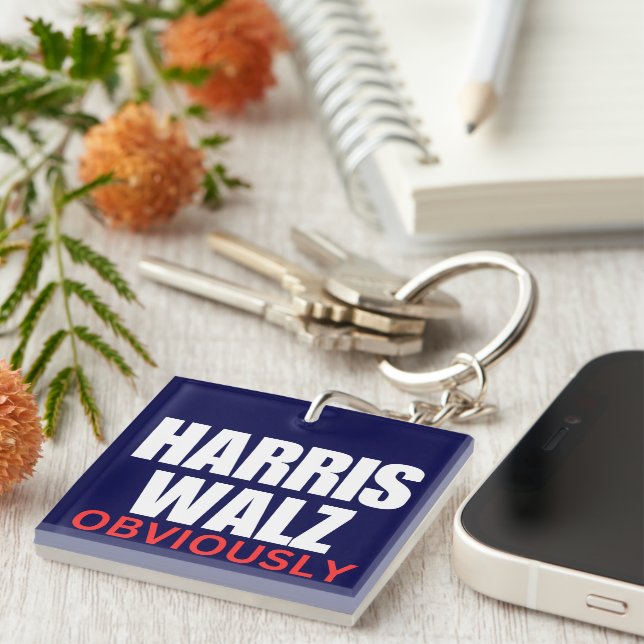 Harris Walz OBVIOUSLY | Harris Walz 2024 Obviously Keychain (Front Right)