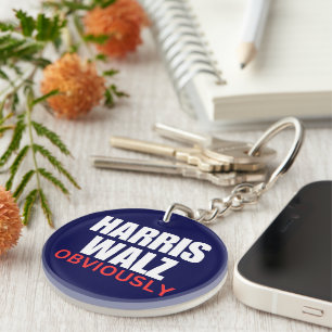 Harris Walz OBVIOUSLY   Harris Walz 2024 Obviously Keychain