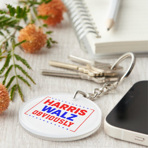 Harris Walz Obviously Kamala Harris for President Keychain