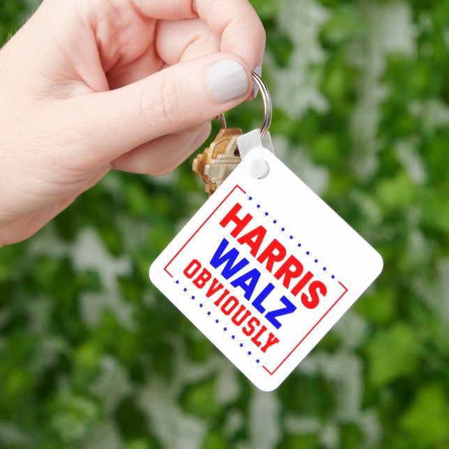 Harris Walz Obviously Kamala Harris for President Keychain (Hand)