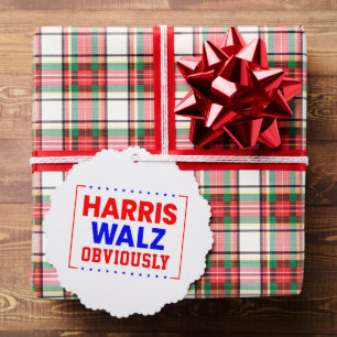 Harris Walz Obviously Kamala Harris for President Ornament Card