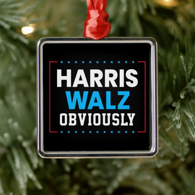 Harris Walz Obviously Metal Ornament (Tree)