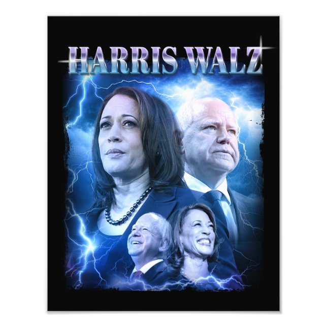 Harris Walz Retro 90s Style Photo Print (Front)
