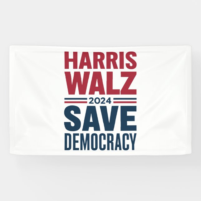 Harris Walz Save Democracy Banner (Horizontal)
