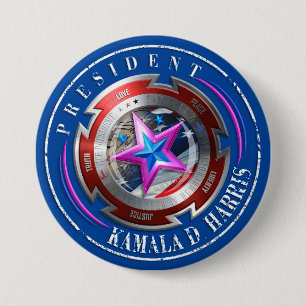 Harris-Walz Stamp Shield Button